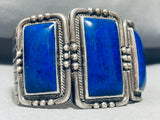 The Best Vintage Native American Navajo Squared Lapis Sterling Silver Bracelet-Nativo Arts