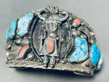 One Of The Best Ever Vintage Native American Navajo Kachina Turquoise Sterling Silver Bracelet-Nativo Arts