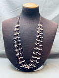 White Doves Vintage Navajo Tan Heishi Sterling Silver Necklace-Nativo Arts