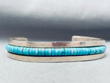 8 Inch Wrist Vintage Navajo Turquoise Heishi Bead Sterling Silver Bracelet-Nativo Arts