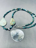 One Of Most Unique Vintage Native American Navajo Royston Turquoise Sterling Silver Necklace-Nativo Arts