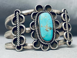 Heavy 67 Gram Vintage Native American Navajo Turquoise Sterling Silver Bracelet-Nativo Arts