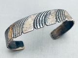 Segmented Waves Vintage Native American Navajo Sterling Silver Bracelet Cuff-Nativo Arts