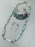 One Of The Best Ever Vintage Native American Navajo Turquoise Sterling Silver Bracelet Necklace-Nativo Arts
