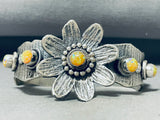 Lovely Native American Navajo Opal Sterling Silver Flower Bracelet-Nativo Arts