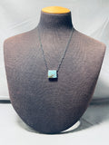 Very Cool Vintage Native American Navajo Squared Spiderweb Turquoise Sterling Silver Necklace-Nativo Arts