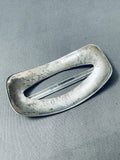 Wave Pattern Vintage Native American Navajo Sterling Silver Hair Barrette