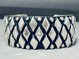 The Best Vintage Native American Navajo Rhombus Shape Works Sterling Silver Bracelet-Nativo Arts
