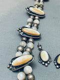Fab Vintage Native American Navajo Domed Pearl Sterling Silver Squash Blossom Necklace-Nativo Arts