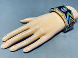 Most Intricate Vintage Southwest Turquoise Inlay Sterling Bracelet-Nativo Arts