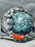 One Of The Best Vintage Native American Navajo Spiderweb Turquoise Sterling Silver Bracelet-Nativo Arts