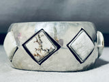 One Of The Most Unique Vintage Native American Navajo White Turquoise Sterling Silver Bracelet-Nativo Arts