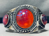 Rare Dragon Breath Opal Vintage Native American Navajo Sterling Silver Bracelet-Nativo Arts