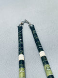 Native American Superior Early Vintage Santo Domingo Serpentine Sterling Silver Necklace-Nativo Arts