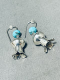 Unforgettable Native American Navajo Turquoise Sterling Silver Blossom Earrings-Nativo Arts