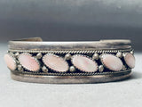 Beautiful Vintage Native American Navajo Slanted Shell Sterling Silver Bracelet-Nativo Arts