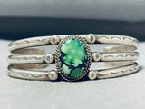 Gorgeous Vintage Native American Navajo Signed Damale Turquoise Sterling Silver Bracelet-Nativo Arts