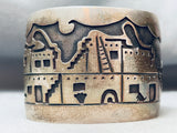 Huge Vintage Native American Hopi Sterling Silver Pueblo Bracelet Cuff Old-Nativo Arts