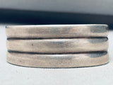 Hand Tooled Vintage Native American Navajo Sterling Silver Segmented Bracelet-Nativo Arts