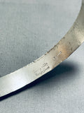 Outstanding Native American Navajo Sterling Silver Signed Tawney Willie Bracelet-Nativo Arts