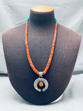 Noteworthy Vintage Native American Zuni Spiny Oyster & Turquoise Sterling Silver Necklace-Nativo Arts