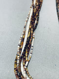 Very Unusual!! Vintage Santo Domingo 2 Tone Heishi Sterling Silver Necklace-Nativo Arts
