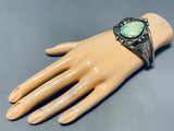 Knockout Vintage Native American Navajo Carico Lake Turquoise Sterling Silver Bracelet-Nativo Arts