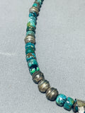 Rare Vintage Native American Navajo Turquoise Necklace Sterling Silver Feather Necklace-Nativo Arts