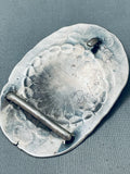 Handmade By Native American Navajo Artist, Richard Exceptional Concho Sterling Silver Buckle