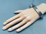 Lapis Bear Vintage Native American Navajo Sterling Silver Charm Bracelet!-Nativo Arts