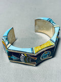Most Intricate Vintage Southwest Turquoise Inlay Sterling Bracelet-Nativo Arts