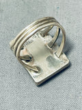 Mesmerizing Vintage Native American Navajo Abalone Square Sterling Silver Ring-Nativo Arts