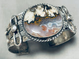 One Of The Most Unique Vintage Native American Navajo Agate Sterling Silver Bracelet-Nativo Arts