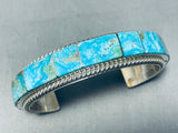 Native American Dazzling Navajo Turquoise Inlay Sterling Silver Bracelet-Nativo Arts