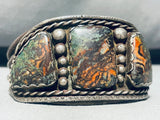 Candy Apple Agate!! Vintage Native American Navajo Sterling Silver Bracelet Cuff-Nativo Arts