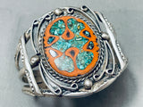 The Best Vintage Native American Navajo Walnut Turquoise Inlay Sterling Silver Bracelet-Nativo Arts