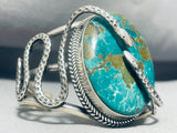 Gasp! Vintage Native American Navajo Green Turquoise Snake Sterling Silver Bracelet-Nativo Arts