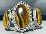The Best Vintage Native American Navajo Tiger's Eye Sterling Silver Bracelet Cuff-Nativo Arts
