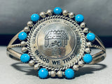 Seminole Tribe!!!! Very Rare Vintage Turquoise Sterling Silver Bracelet-Nativo Arts