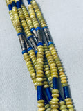 One Of The Best Ever Vintage Native American Navajo Serpentine Lapis Sterling Silver Necklace