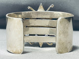 140 Grams Vintage Native American Navajo Turquoise Star Sterling Silver Bracelet Cuff-Nativo Arts