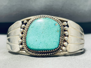 Awesome Vintage Native American Navajo Turquoise Sterling Silver Bracelet-Nativo Arts