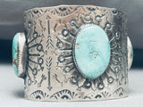 121 Grams Huge Native American Navajo Turquoise Sterling Silver Bracelet Cuff-Nativo Arts