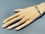 Marvelous Vintage Native American Navajo Honeybee Jasper Sterling Silver Bracelet Signed-Nativo Arts
