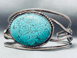 One Of The Best Vintage Native American Navajo Spiderweb Turquoise Sterling Silver Bracelet-Nativo Arts