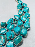 One Of Most Incredible Ever Vintage Native American Navajo Turquoise Sterling Silver Necklace-Nativo Arts