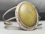One Of The Most Uique Vintage Olive Agate Sterling Silver Bracelet-Nativo Arts