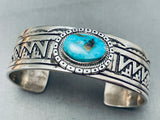 One Of The Coolest Geomtric Vintage Native American Navajo Turquoise Sterling Silver Bracelet-Nativo Arts