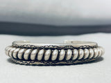 Dramatic Vintage Native American Navajo Sterling Silver Bracelet-Nativo Arts