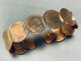 Fascinating Native American Navajo Pilot Mountain Turquoise Copper Pennies Bracelet-Nativo Arts